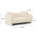 Lou cream velvet loveseat manufacturer dimensions