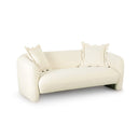 TOV Lou 71.5 inch cream performance velvet loveseat with two scalloped trim pillows