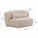 Marion two tone boucle armless loveseat illustrated dimensions 63 inch wide and 38 inch deep