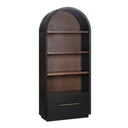 Marlow Black and Brown tall bookcase with file drawer