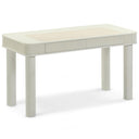Sarah 55-inch cream executive desk with fluted rim and rounded legs
