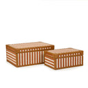 Kora terracotta striped keepsake boxes alternate photograph