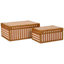 Kora terracotta and cream cotton jute two-piece keepsake box set