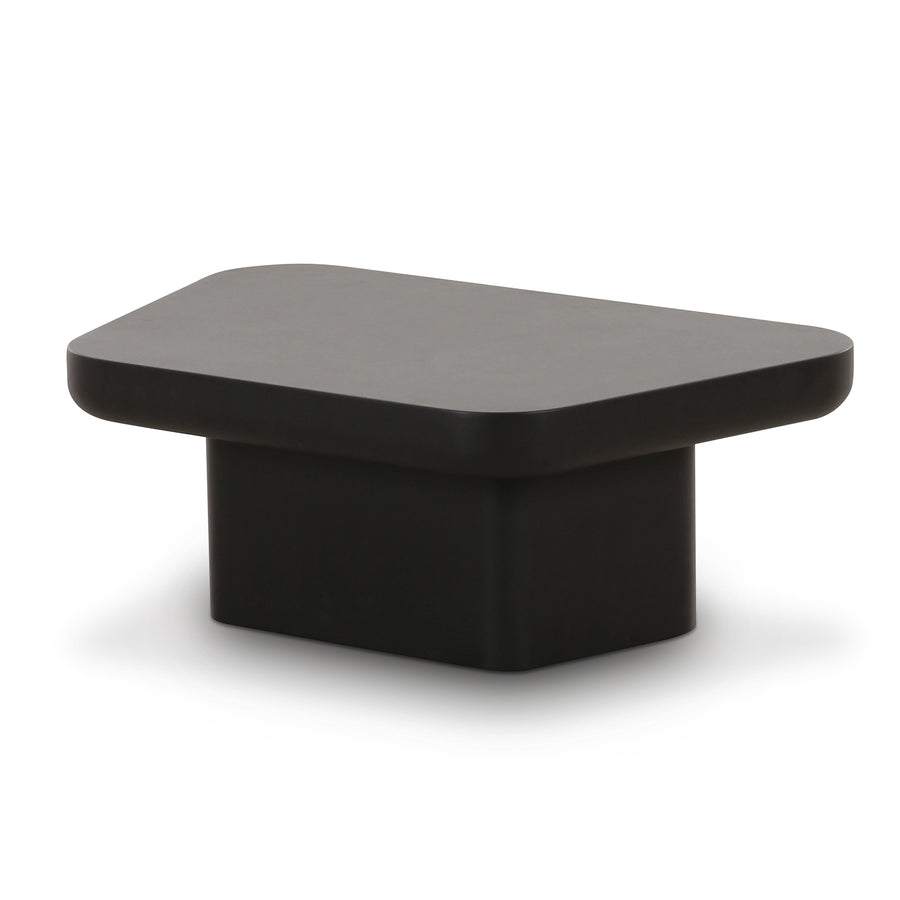 Yoko small matte black 31.5 by 20.5 inch sculptural coffee table