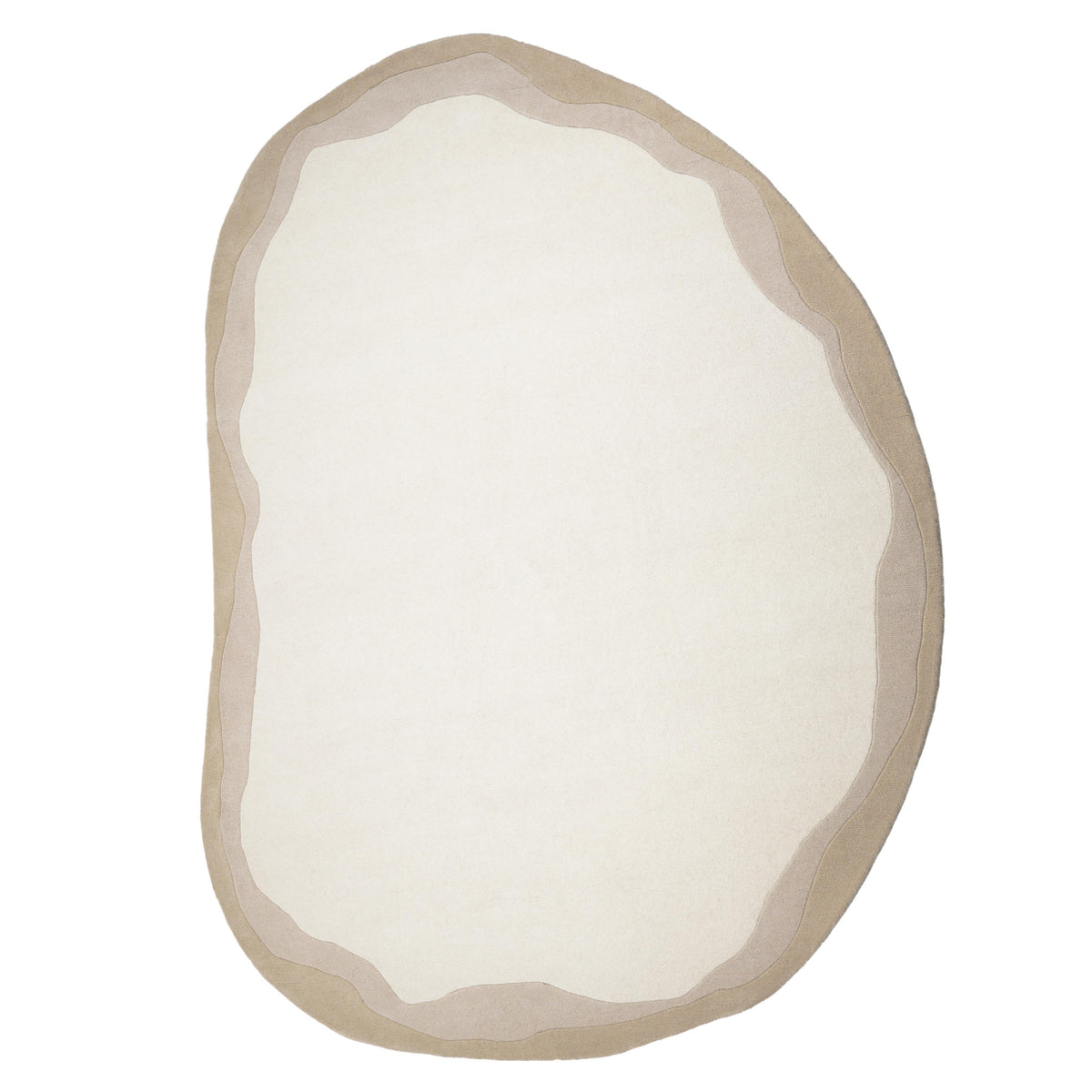 Tarba Tan freeform 8 by 10 organic hand tufted wool rug
