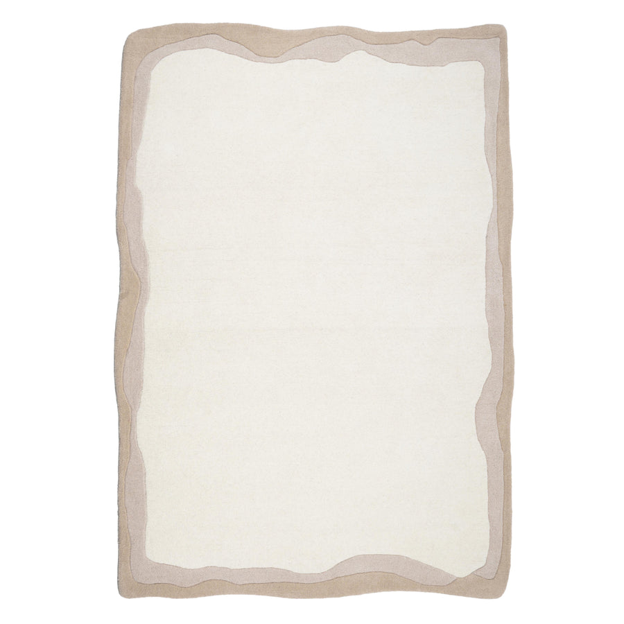 TOV Tarba Tan wavy-edge rectangular 5 by 7 wool rug