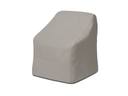 Telescope Casual universal arm chair cover in taupe grey waterproof fabric, fitted over an outdoor chair