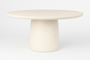 Uttermost Madrone round dining table front elevation showing the tapered pedestal base