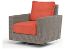 Sunset West Coronado Wicker Driftwood Swivel Patio Rocker with Sunbrella Canvas Flax Cushions