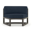 Misty Cove 4 Pc Aluminum Seating Set - Curved Sectional in Black/Canvas Charcoal by Lakeview Outdoor Designs