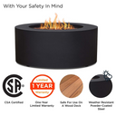 Elysian 24-in Round Steel Propane Fire Pit Table W/ Hidden Tank in Light Sand by Lakeview Outdoor Designs