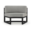Misty Cove 4 Pc Aluminum Seating Set - Curved Sectional in Black/Cast Silver by Lakeview Outdoor Designs