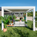 Backyard Discovery Windham Steel Pergola — 14×10, Sail Canopy