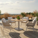 Avery Island 5 Pc Aluminum Dining Set in Gray by Lakeview Outdoor Designs