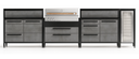 Burnout BBQ modular outdoor kitchen with Flammkraft grill in Smoke finish
