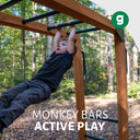 Outing Swing Set - Wood Roof w/ Monkey Bars