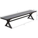 Brooklyn 3 Pc Aluminum Dining Set w/ 86 X 44 Inch Table & Benches in Multi Brown/Sesame by Darlee