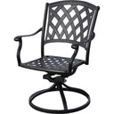 Ocean View 9 Pc Cast Aluminum Dining Set w/ Swivel Rockers by Darlee