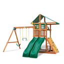 Outing w/ Dual Slides Swing Set - Vinyl Canopy with Treehouse Windows