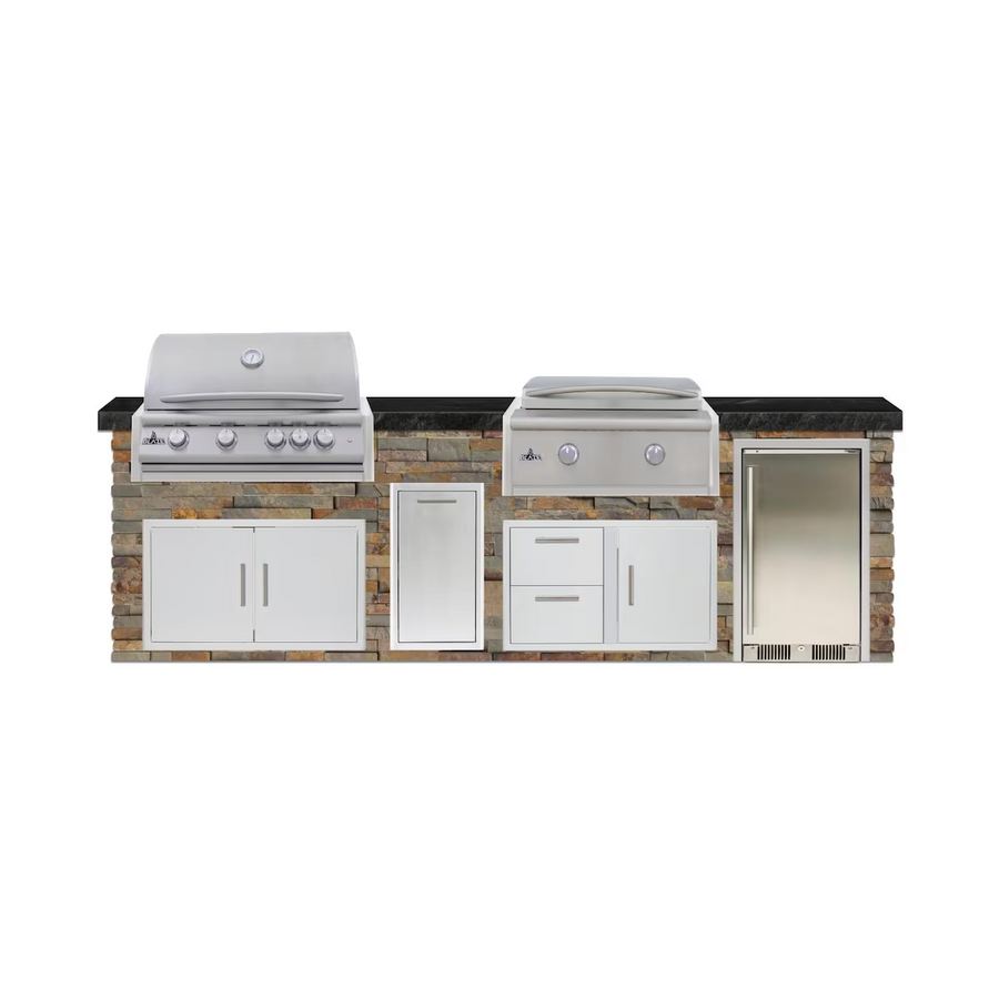 BBQGuys Signature 10 Ft Stone Kitchen with Griddle