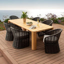 Cabo 7 Pc Teak Patio Dining Set w/ Teak Table By Sunset West