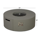 Covewood 41-in Round Aluminum Propane Fire Pit Table in Charcoal by BBQGuys Signature