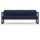 Misty Cove 3 Pc Aluminum Seating Set w/ Sofa & Portal Coffee Table in Black/Spectrum Indigo by Lakeview Outdoor Designs
