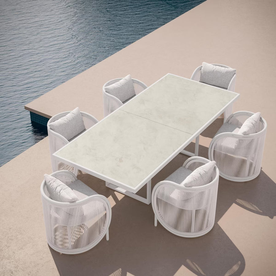 Kamari Woven Rope 9 Piece Dining Set By Azzurro Living