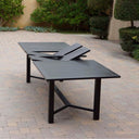 Palm Springs 11 Pc Aluminum Dining Set w/ 118 X 40-in Extendable Dining Table in Antique Bronze/Navy by Darlee