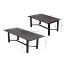 Atlantis 9 Pc Aluminum Dining Set w/ 71 X 40 Inch Extension Table & 2 Swivel Rockers in Walnut/Beige by Darlee