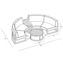Misty Cove 4 Pc Aluminum Seating Set - Curved Sectional in Black/Canvas Charcoal by Lakeview Outdoor Designs