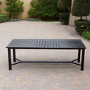 Palm Springs 11 Pc Aluminum Dining Set w/ 118 X 40-in Extendable Dining Table in Antique Bronze/Navy by Darlee