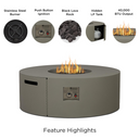 Covewood 41-in Round Aluminum Propane Fire Pit Table in Charcoal by BBQGuys Signature