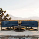 Misty Cove 4 Pc Aluminum Seating Set - Curved Sectional in Black/Canvas Charcoal by Lakeview Outdoor Designs