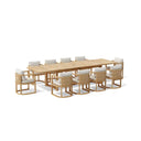 Carondelet 11 Pc Teak Extendable Dining Set in Linen Natural by Lakeview Outdoor Designs