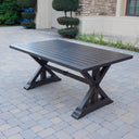 Brooklyn 7 Pc Aluminum Dining Set w/ 67 X 39 Inch Table in Multi Brown/Sesame by Darlee