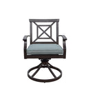 Atlantis 9 Pc Aluminum Dining Set w/ 71 X 40 Inch Extension Table & 2 Swivel Rockers in Walnut/Beige by Darlee