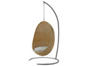 Sika Design Nanna Ditzel Exterior Hanging Egg Chair in Black Alu-Rattan
