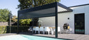 Rotating aluminum blades on a Renson Algarve pergola