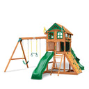 Outing Swing Set - Wood Roof w/ Tube Slide