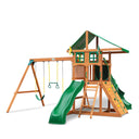 Outing Swing Set - Vinyl Canopy w/ Treehouse & Tube Slide