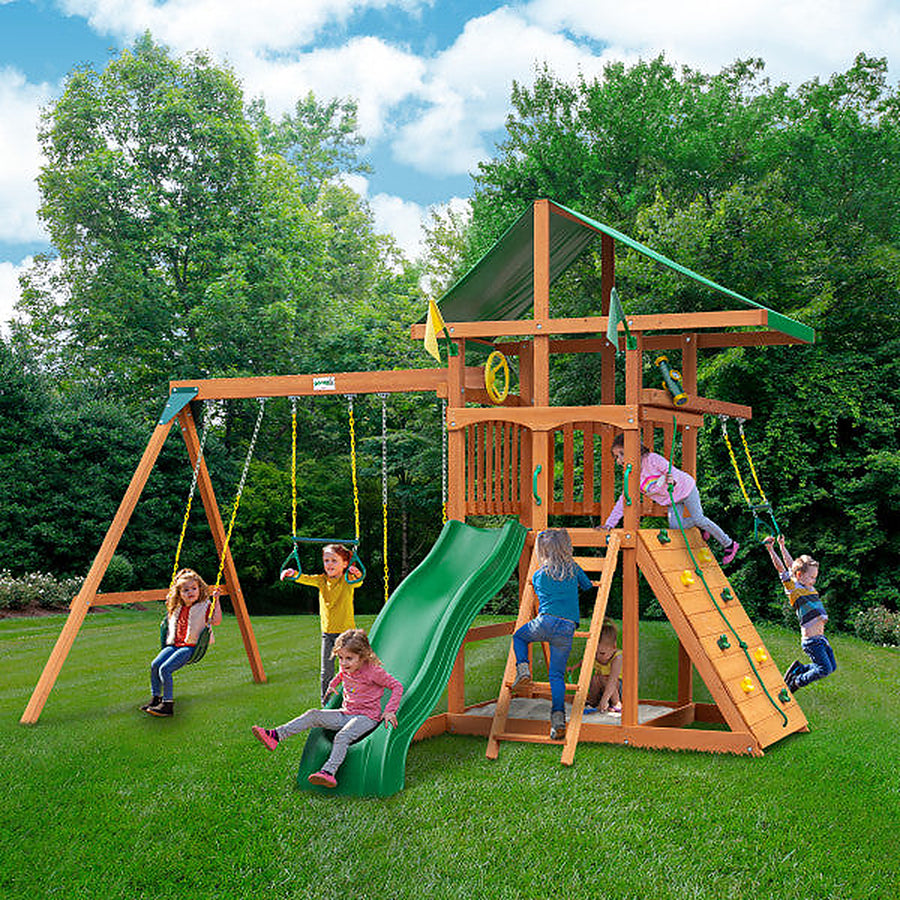 Outing Swing Set - Vinyl Canopy w/ Monkey Bars