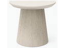 Pompano outdoor stone end table base in Shell finish with round top