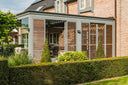 Algarve pergola with optional side screens and rotating roof blades