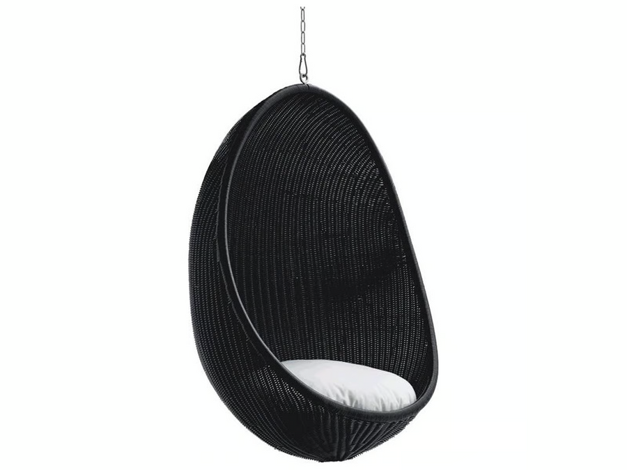 Sika Design Hanging Egg Chair — Black Alu-Rattan