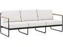 Tropitone Stratton three-seat outdoor cushion sofa in aluminum