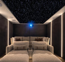 Dark contemporary home theater with star ceiling
