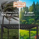 Backyard Discovery Trenton Steel Pergola — 14×12, Sail Canopy