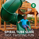 Outing Swing Set - Vinyl Canopy w/ Tube Slide