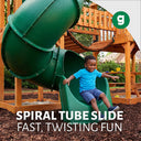 Gorilla Playsets Great Skye II Swing Set with Deluxe Green Vinyl Canopy